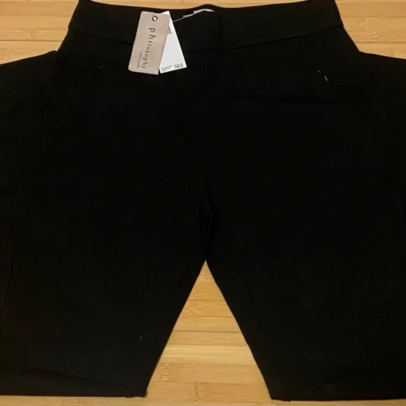 Philosophy Black Stretch Work Pants Small Petite NWT - Picture 6 of 9